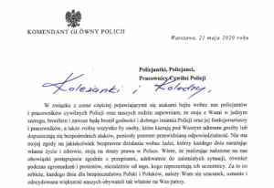 list Komendanta Głównego Policji