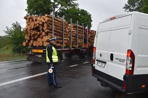 policjant zatrzymał auto do kontroli