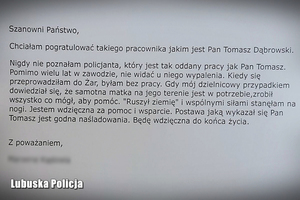 Podziękowania dla dzielnicowego