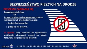plakat zakaz używania telefonu na pasach